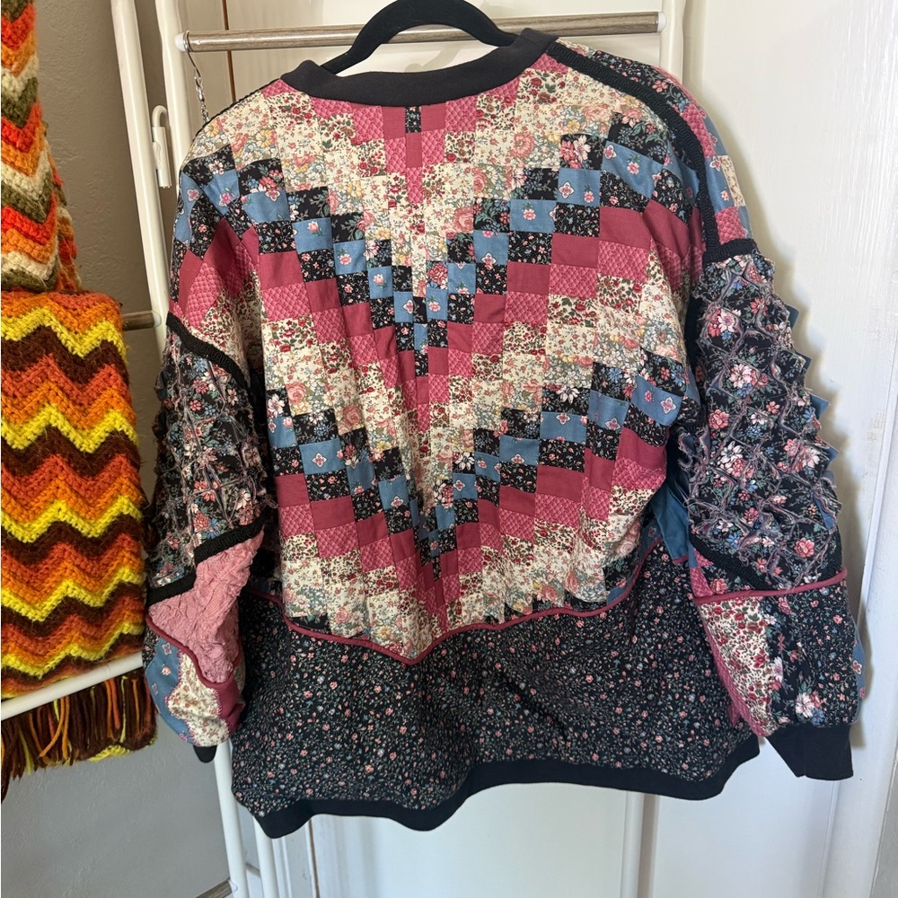 Colorful Patchwork Blazer Jacket - image 3